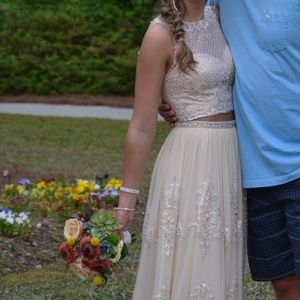Cream / Beige Boho Prom Dress